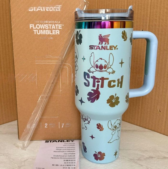 🔥40 OZ Stitch Insulated Cup 1200ML🥰 Straw Topper as Free Gift🎁 - Image 9