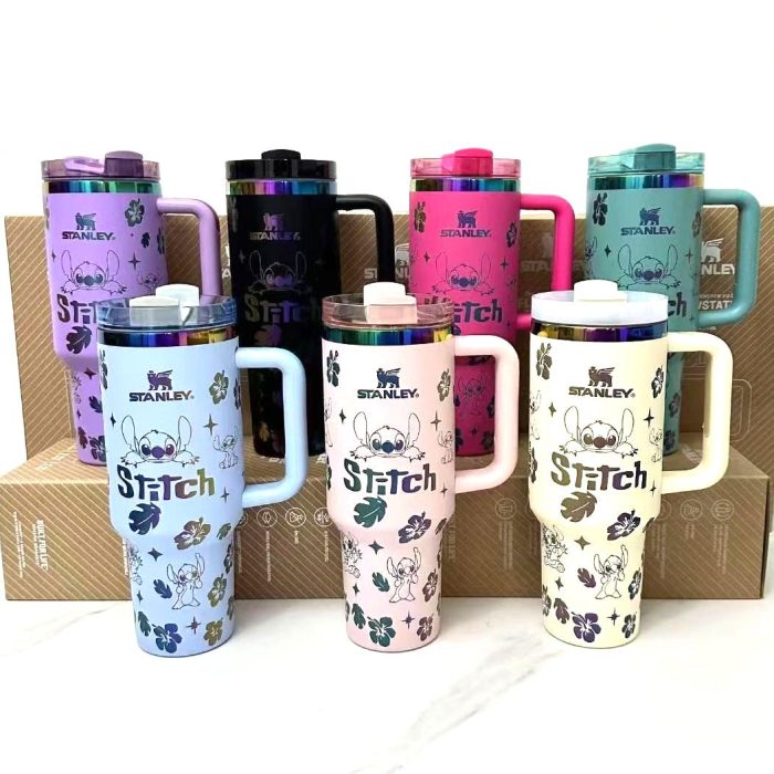 🔥40 OZ Stitch Insulated Cup 1200ML🥰 Straw Topper as Free Gift🎁 - Image 1