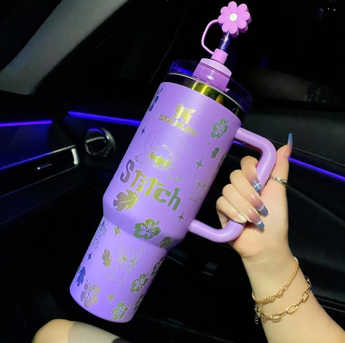 🔥40OZ Stitch Cup 1200ML 🥰 Straw Topper as Free Gift🎁 - Image 1