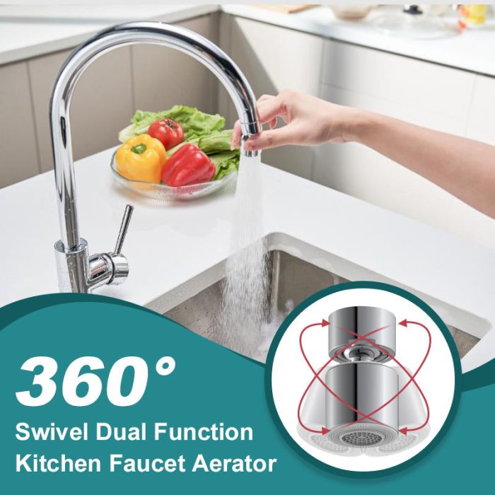 🚿✨360° Swivel Dual Function Kitchen Faucet Bubbler! Saves Water 50%+ - Image 1