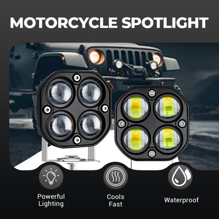 4-LED High-Brightness Motorcycle Spotlight - Image 1