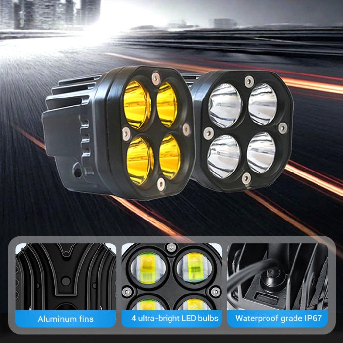 4-LED High-Brightness Motorcycle Spotlight - Image 2