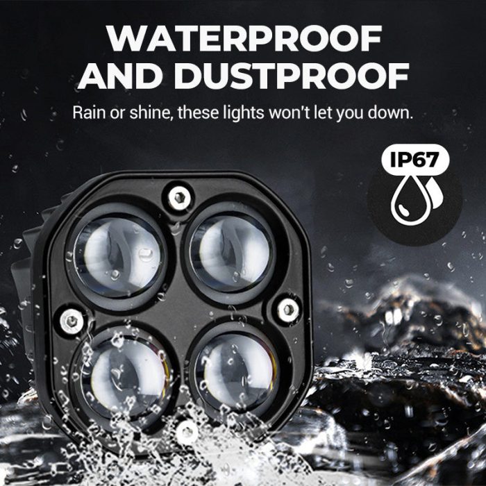 4-LED High-Brightness Motorcycle Spotlight - Image 3