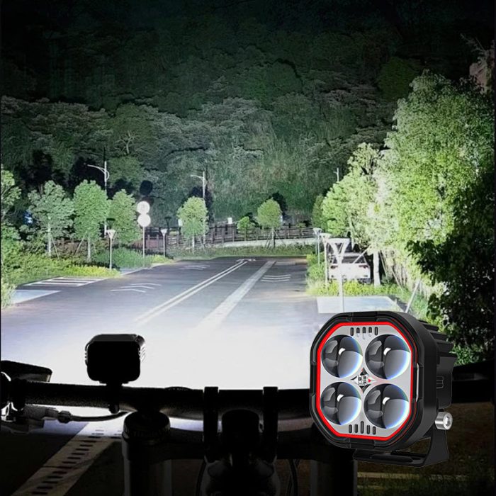 High Brightness Motorcycle Spotlight with Adjustable Bracket - Image 2