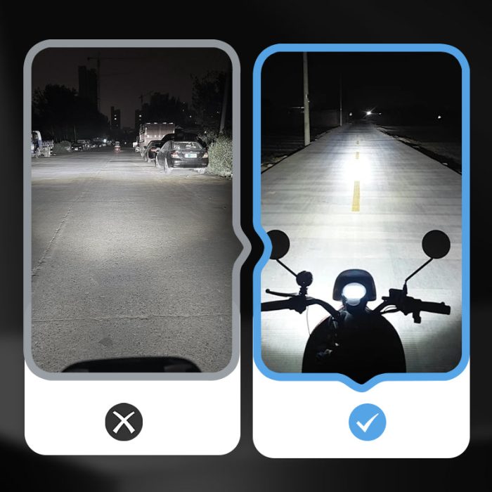 High Brightness Motorcycle Spotlight with Adjustable Bracket - Image 4